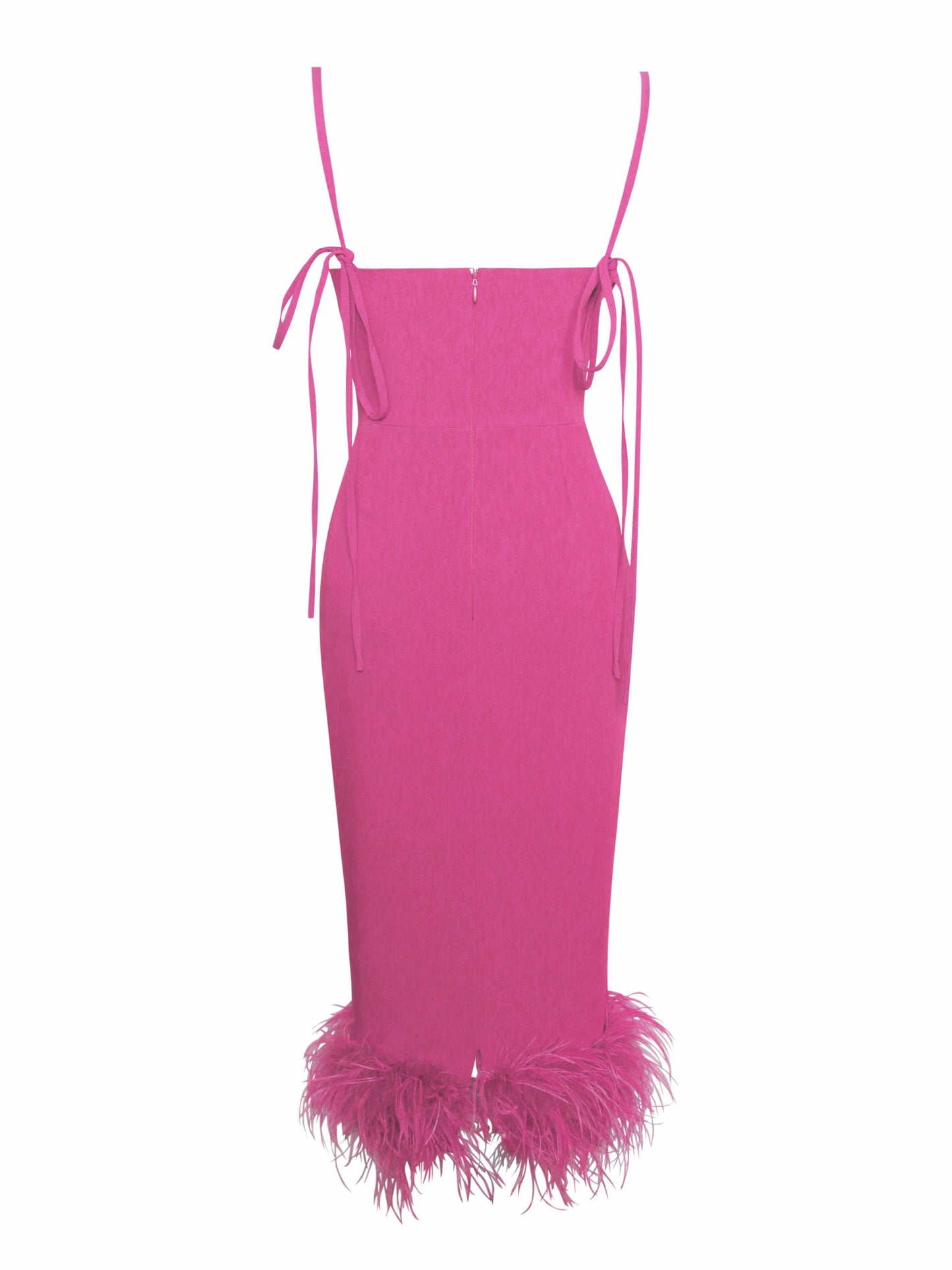 Vestido Fiona® con Plumas Fucsia